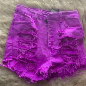 Fashion Nova purples ripped up shorts